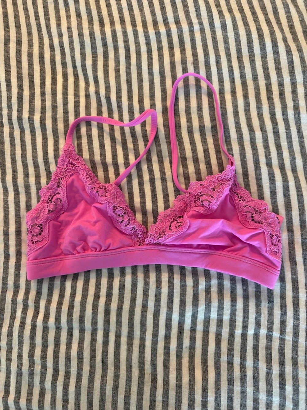 Skims Pink Lace-Trim Bralette Size S